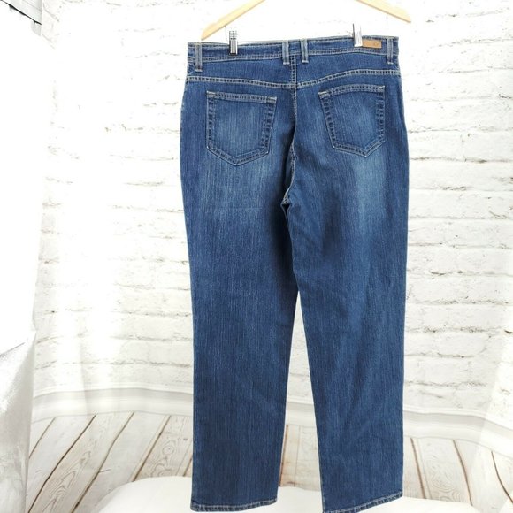 Gloria Vanderbilt Womens Amanda Blue Mid Wash Denim Straight Jeans Size 16 Short - Picture 2 of 14